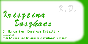 krisztina doszkocs business card